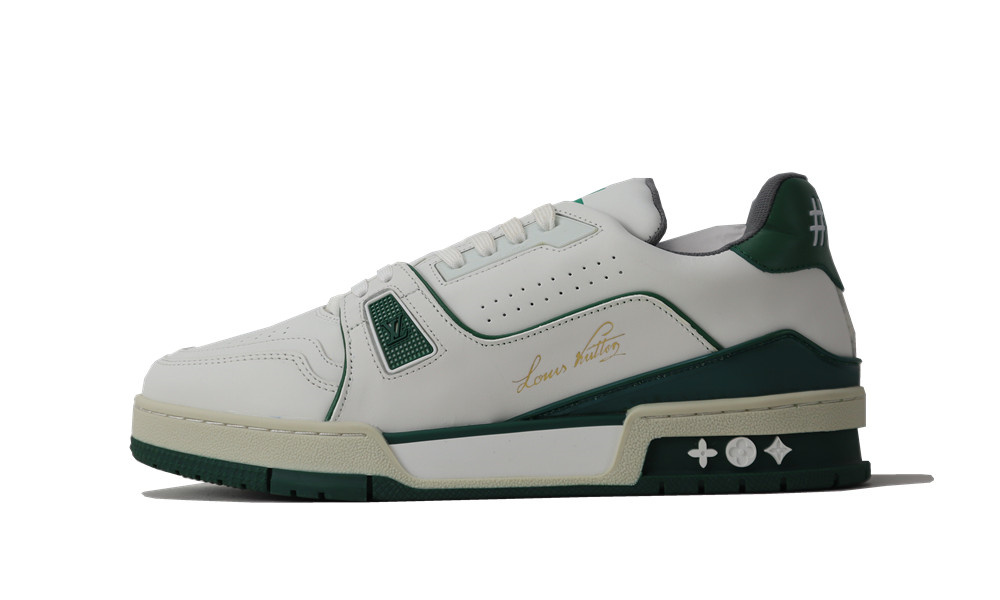 SALEOFF Louis Vuitton Trainer #54 Signature Green White Sneaker